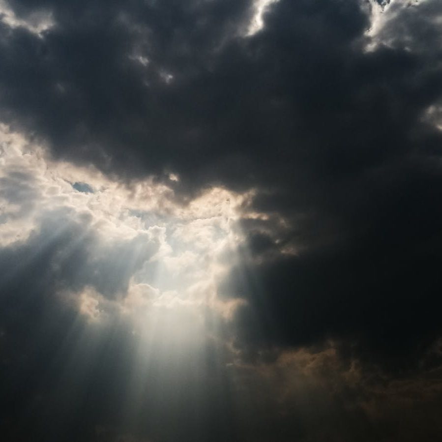 sunlight over gray clouds